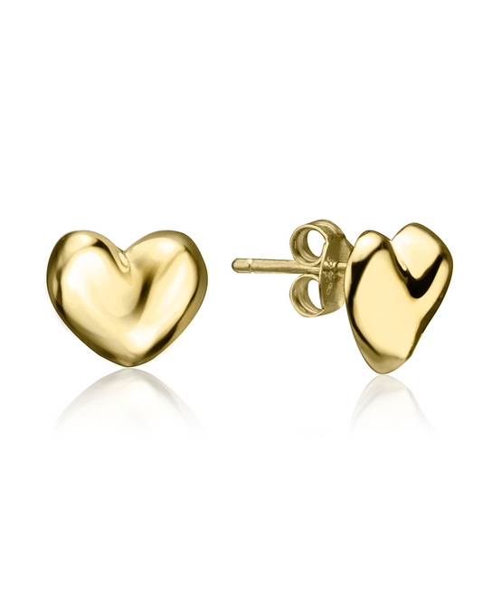 10K Gold Heart Earrings