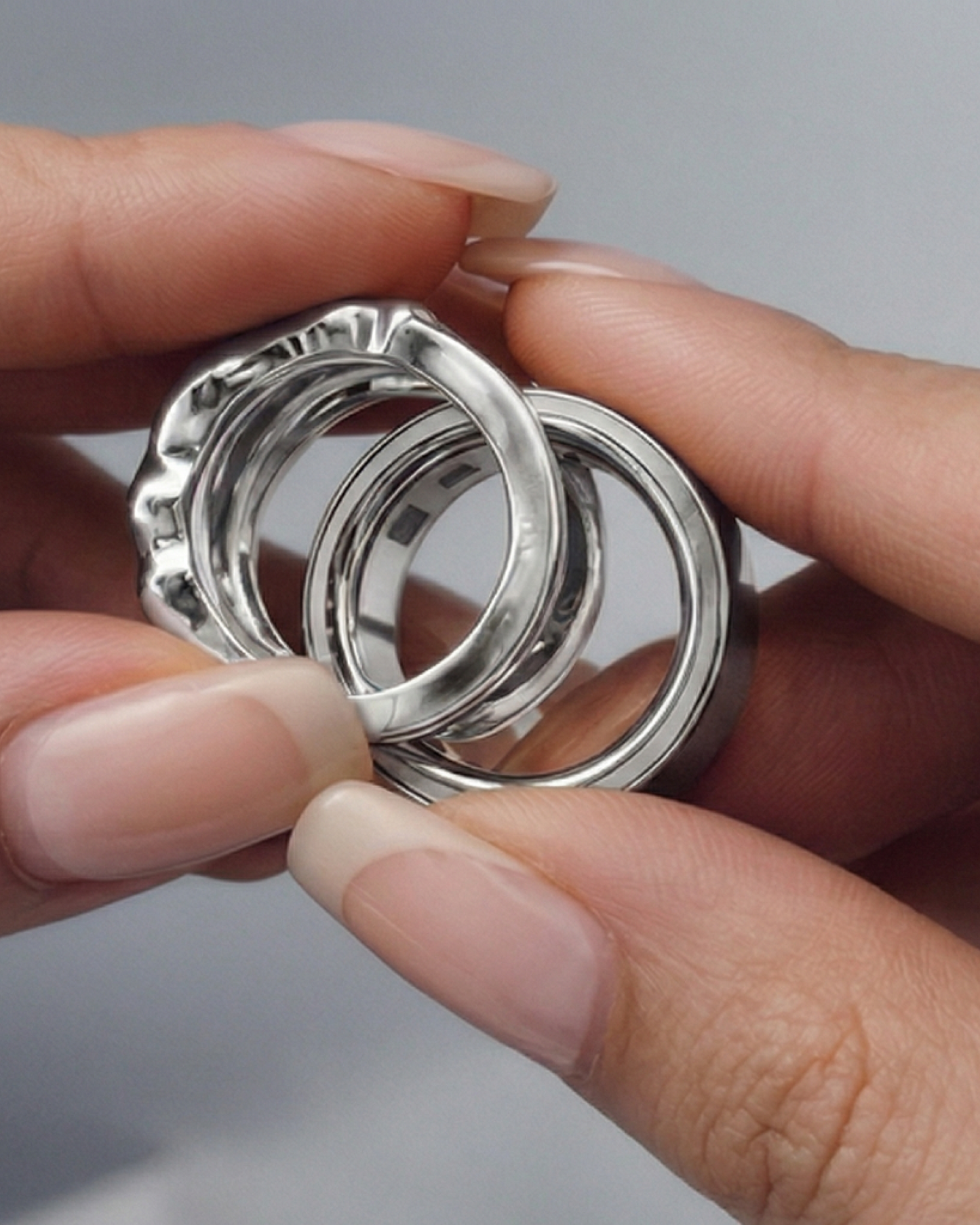 Flow Tech Ring Cover / 14K White Gold