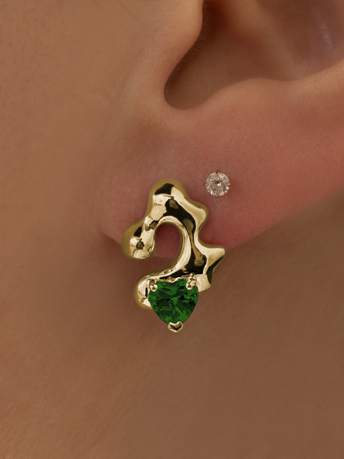 10K Gold Puddle Studs