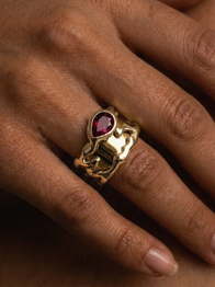 Ruby Teardrop Tech Ring Cover