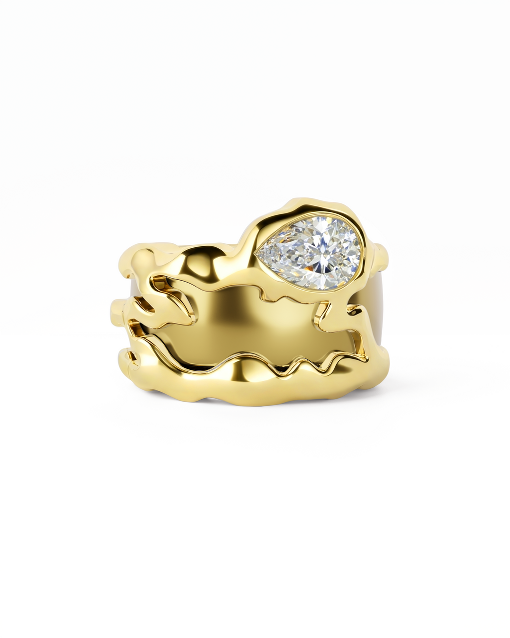 14K Teardrop Tech Ring Cover