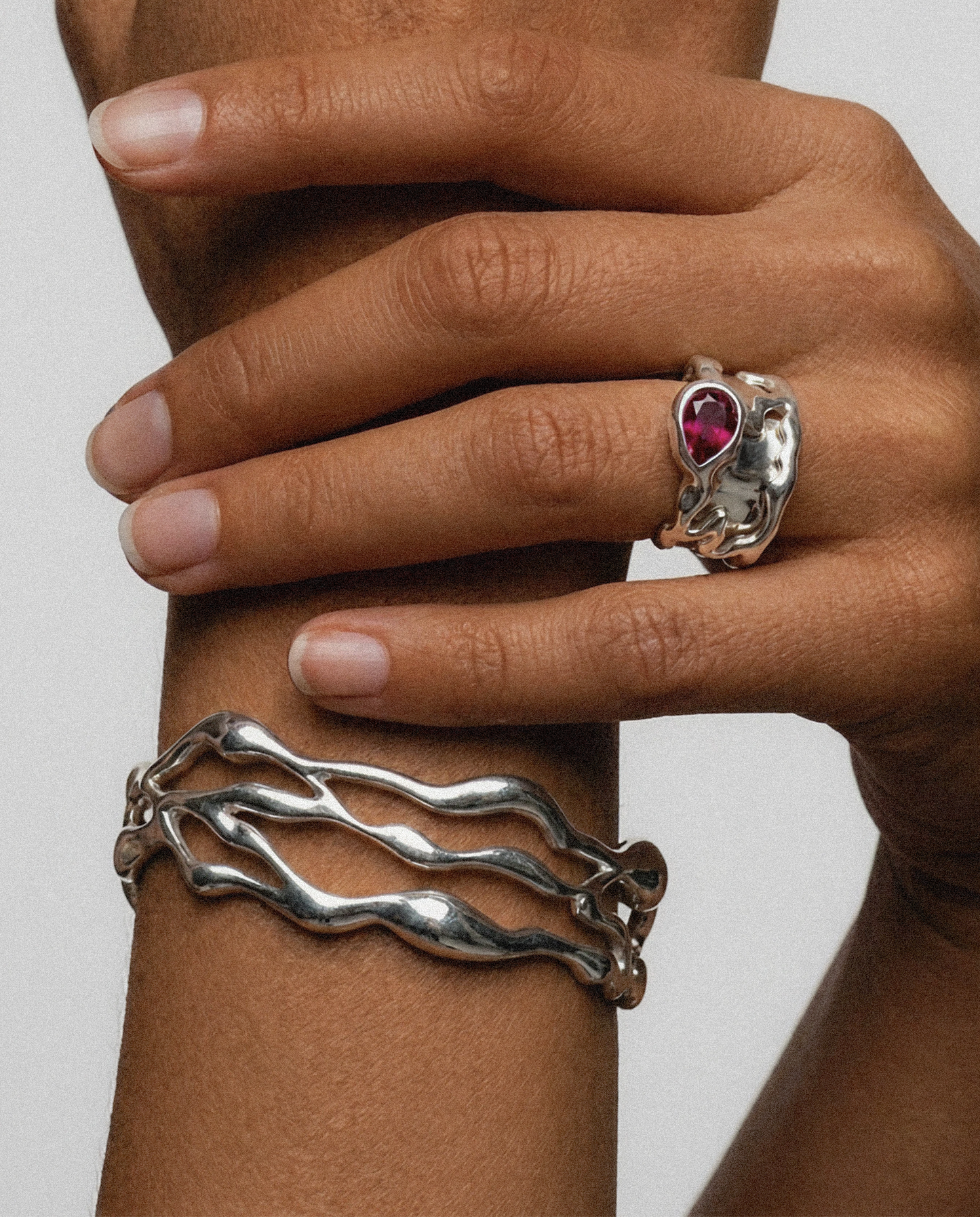 Ruby Teardrop Tech Ring Cover