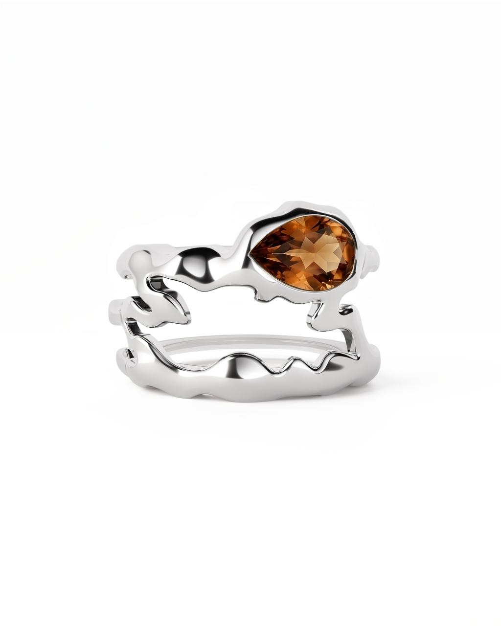 Smoky Quartz Teardrop Tech Ring Cover