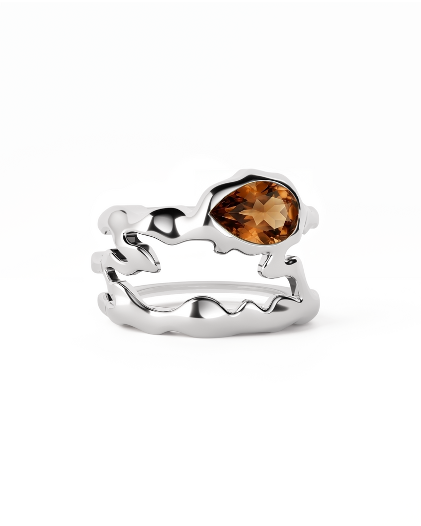 Smoky Quartz Teardrop Tech Ring Cover