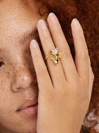 Diamond Ring / 18k Gold Vermeil