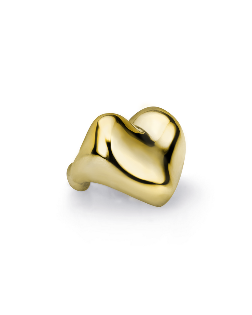 10K Gold Heart Ear Cuff