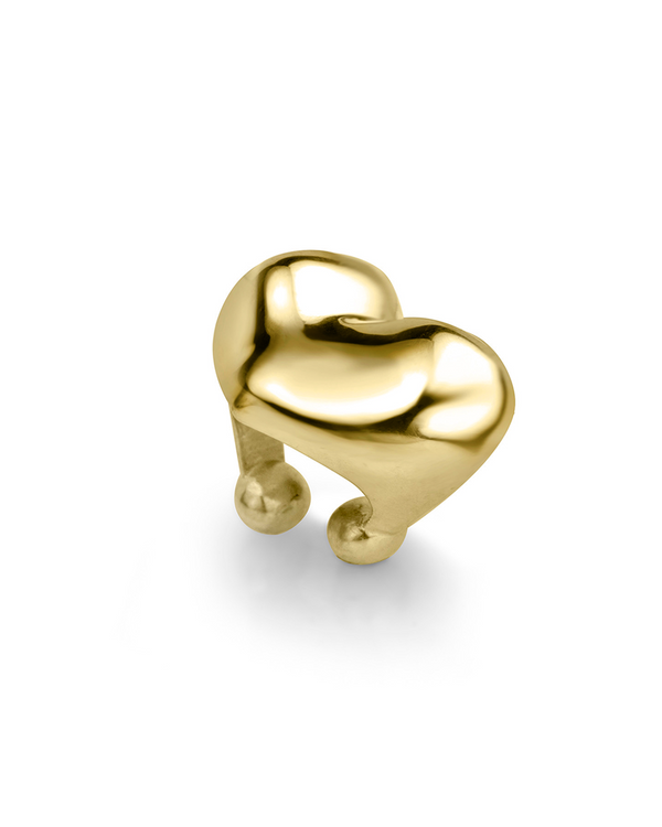 10K Gold Heart Ear Cuff