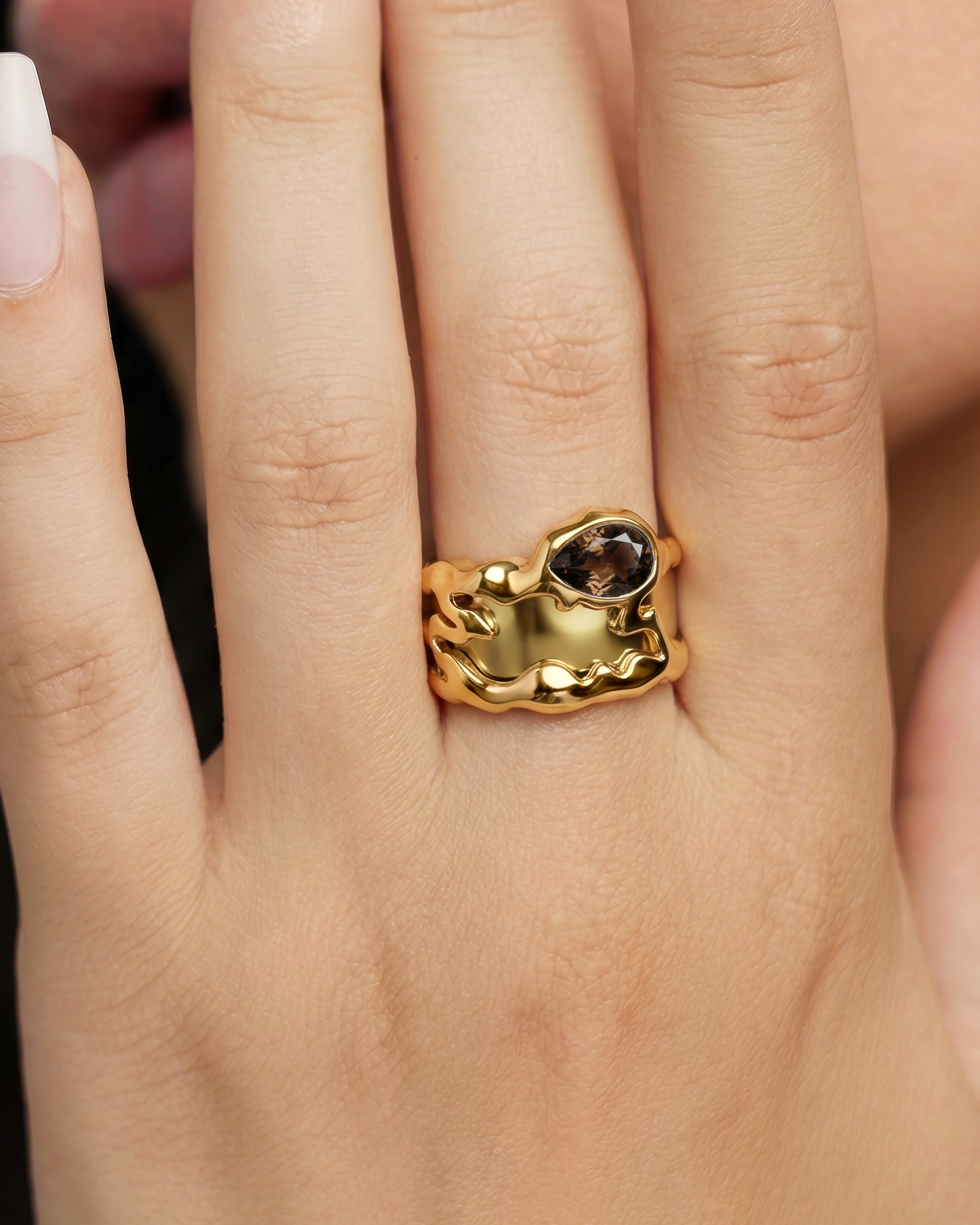 Teardrop Tech Ring Cover / 18K Gold Vermeil