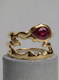 Ruby Teardrop Tech Ring Cover