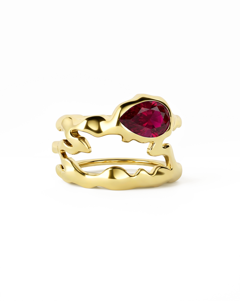 Ruby Teardrop Tech Ring Cover
