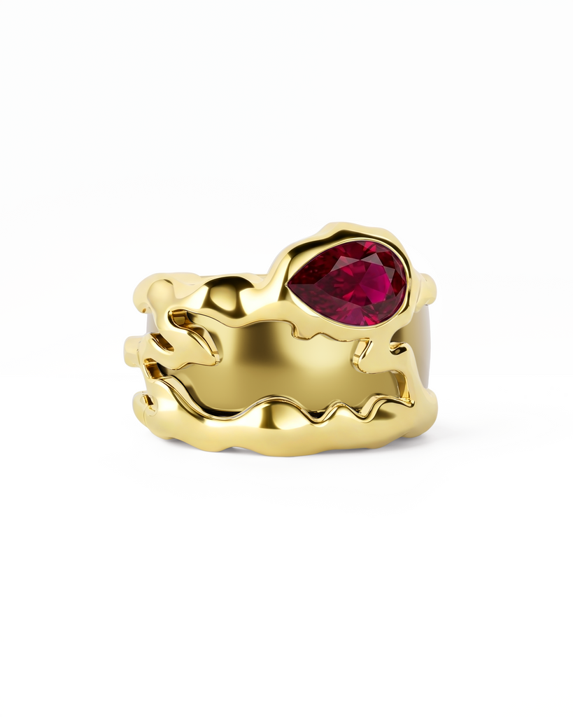 Ruby Teardrop Tech Ring Cover