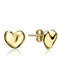 10K Gold Heart Earrings