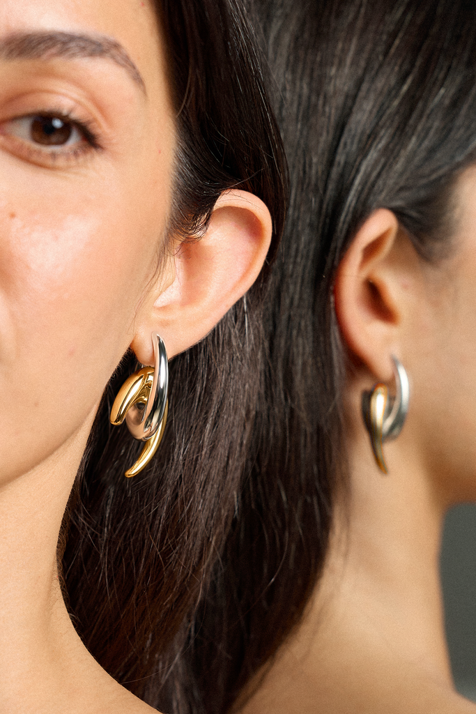 Two-tone Cosmic Earrings