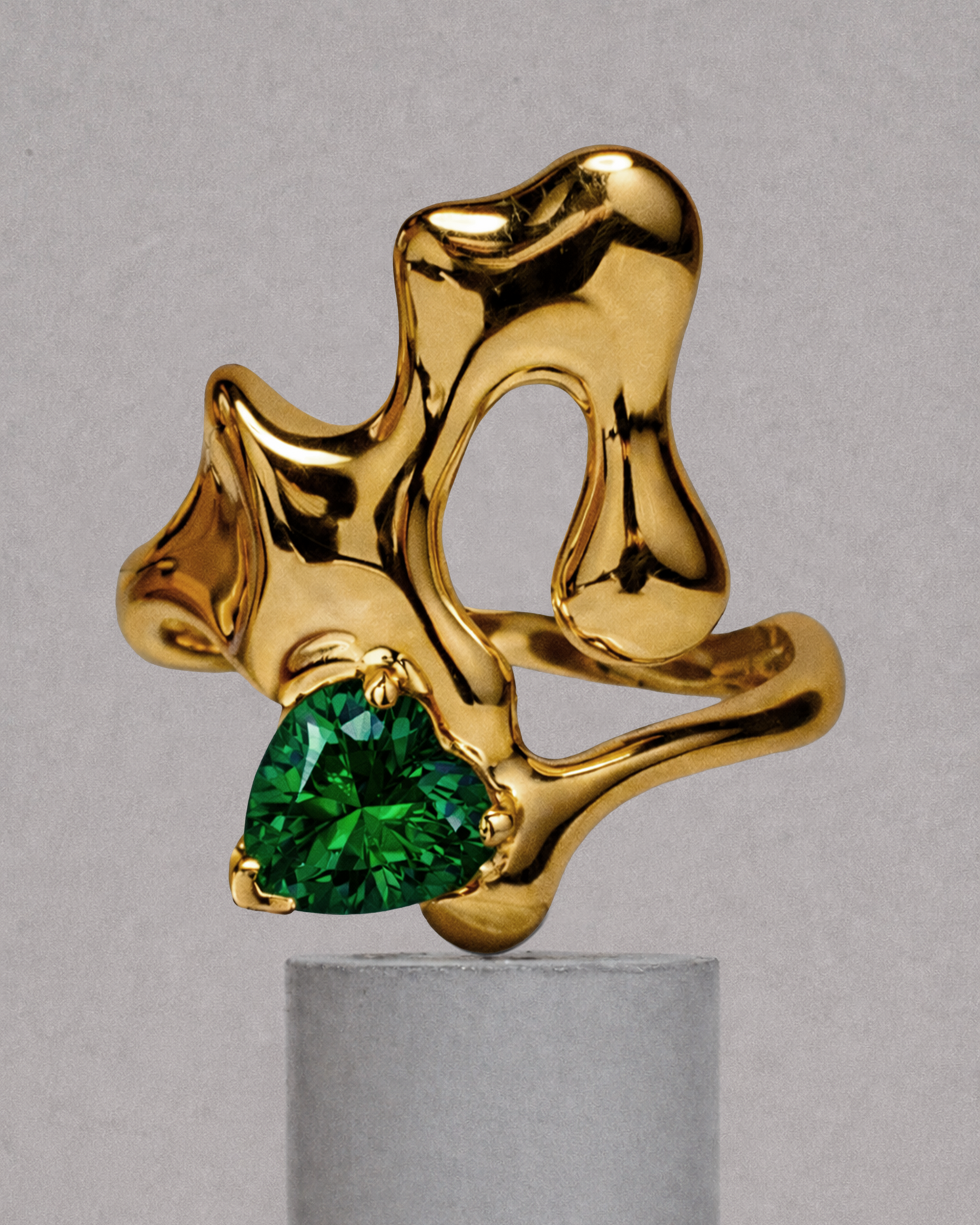 Emerald Ring / 18k Gold Vermeil