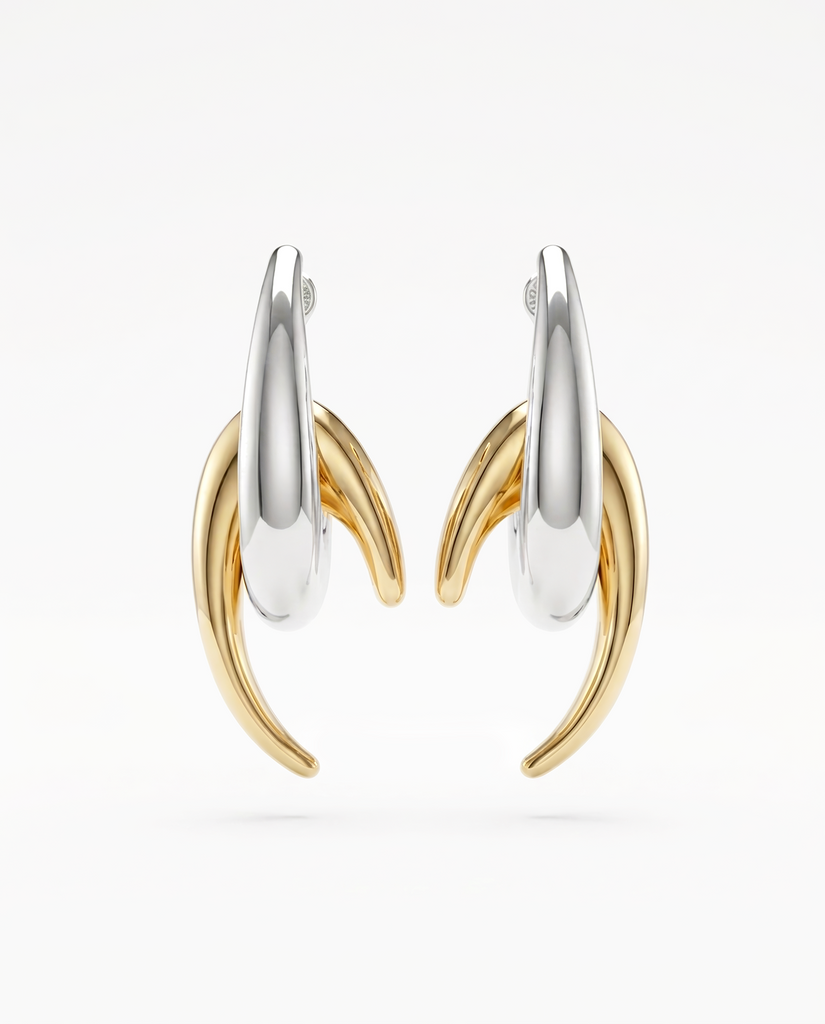 Two-tone Cosmic Earrings