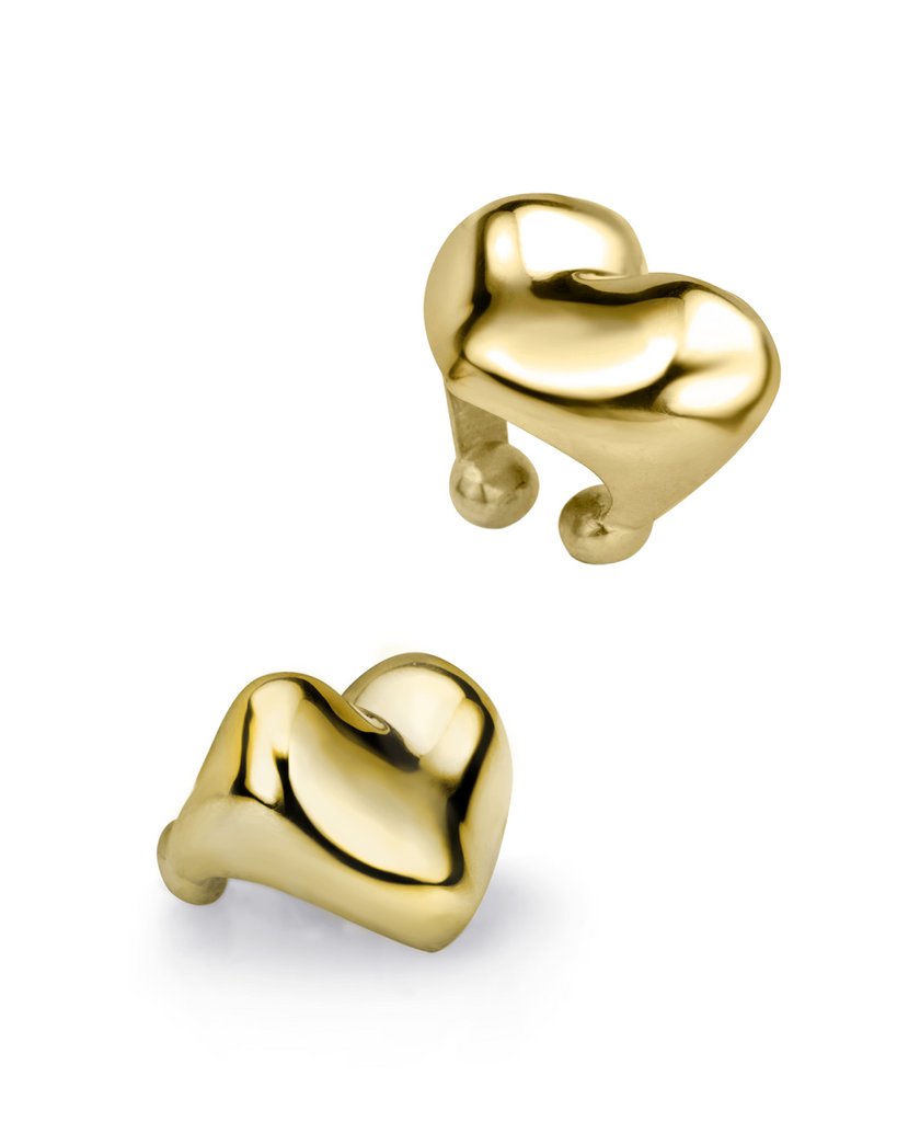 10K Gold Heart Ear Cuff