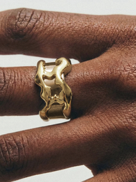 Flow Tech Ring Cover / 14K Yellow Gold