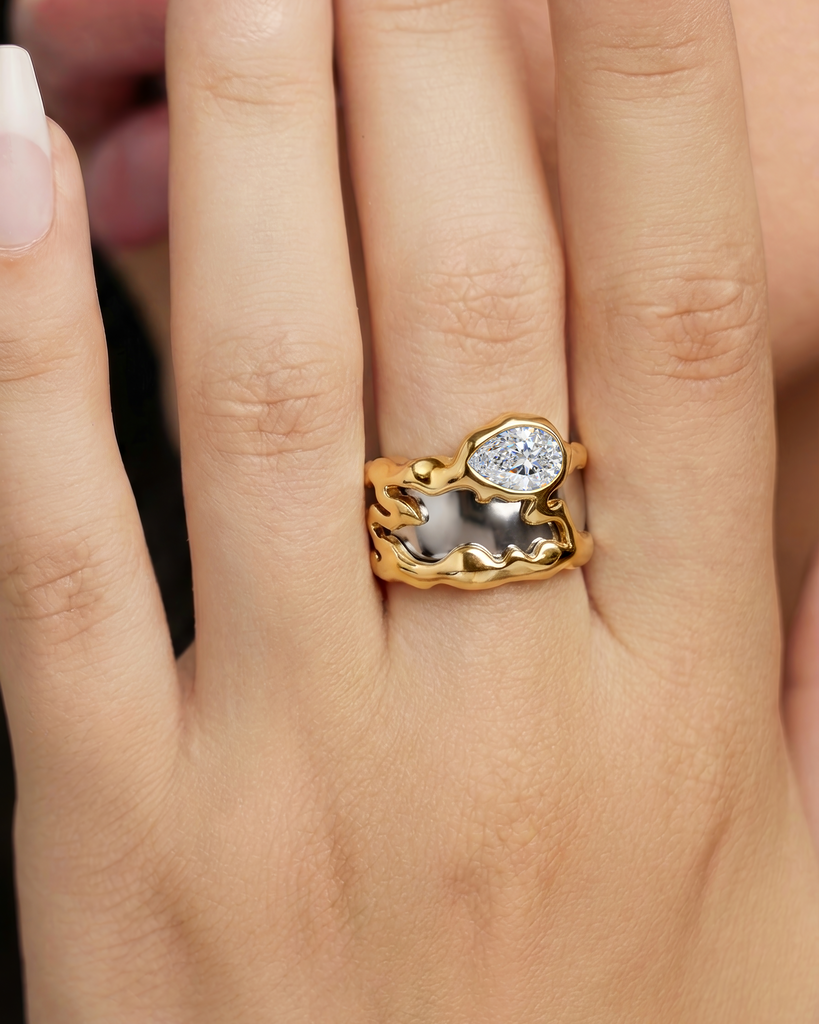 Teardrop Tech Ring Cover / 18K Gold Vermeil