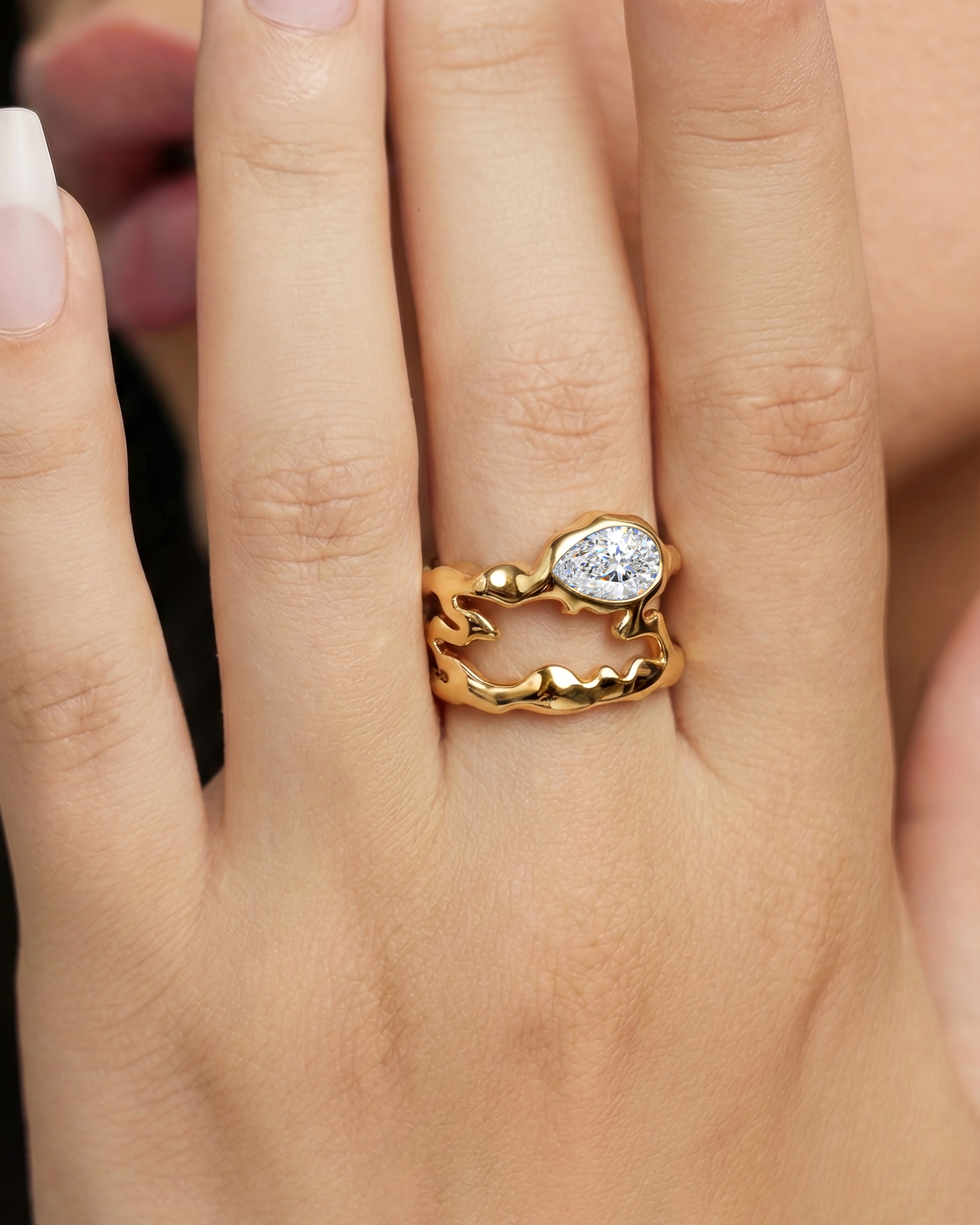 Teardrop Tech Ring Cover / 18K Gold Vermeil