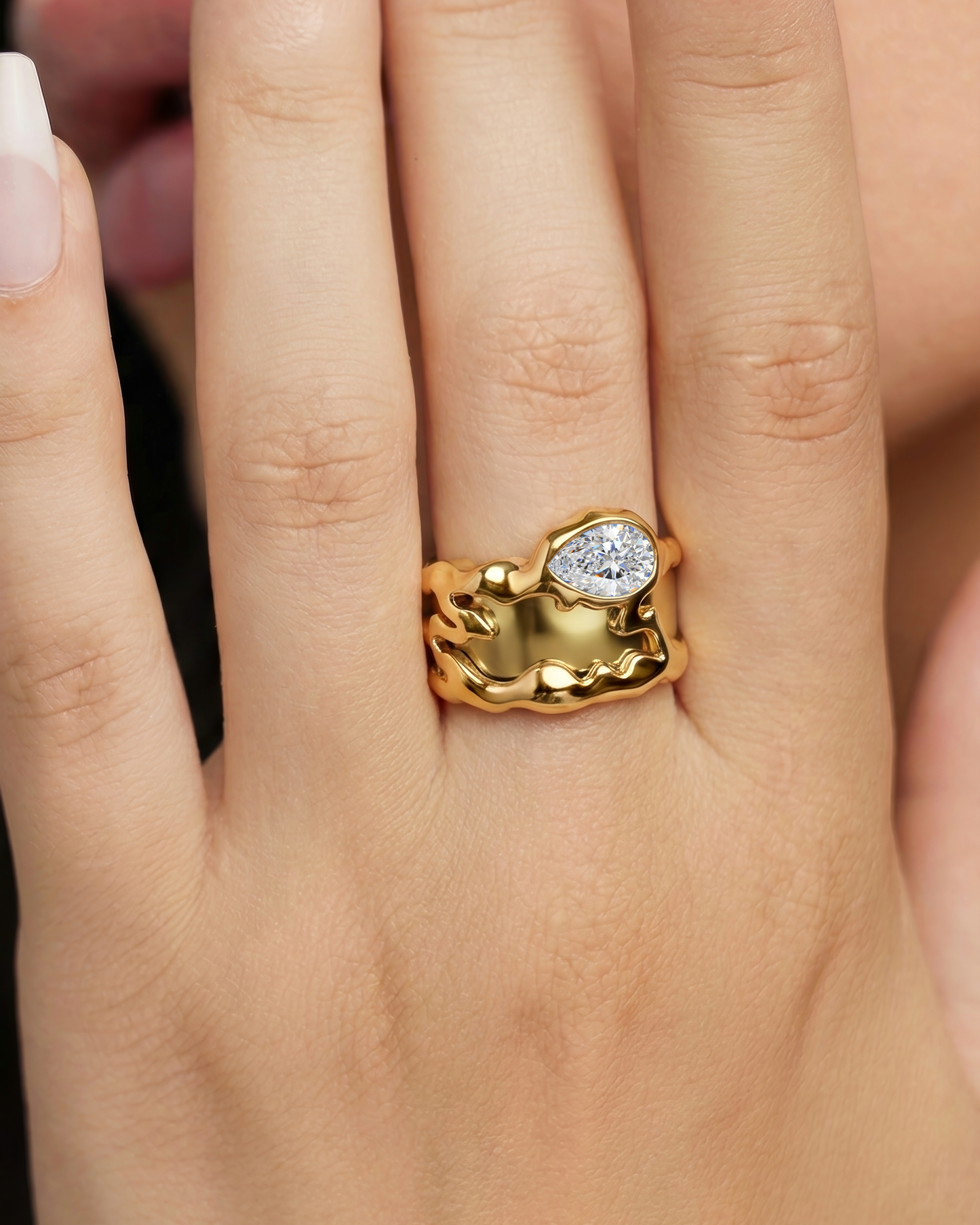 Teardrop Tech Ring Cover / 18K Gold Vermeil