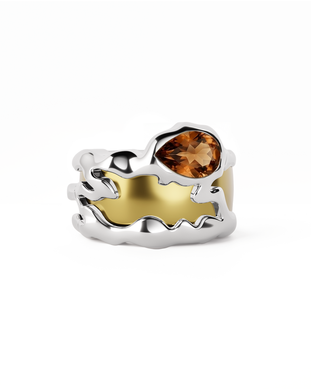Smoky Quartz Teardrop Tech Ring Cover