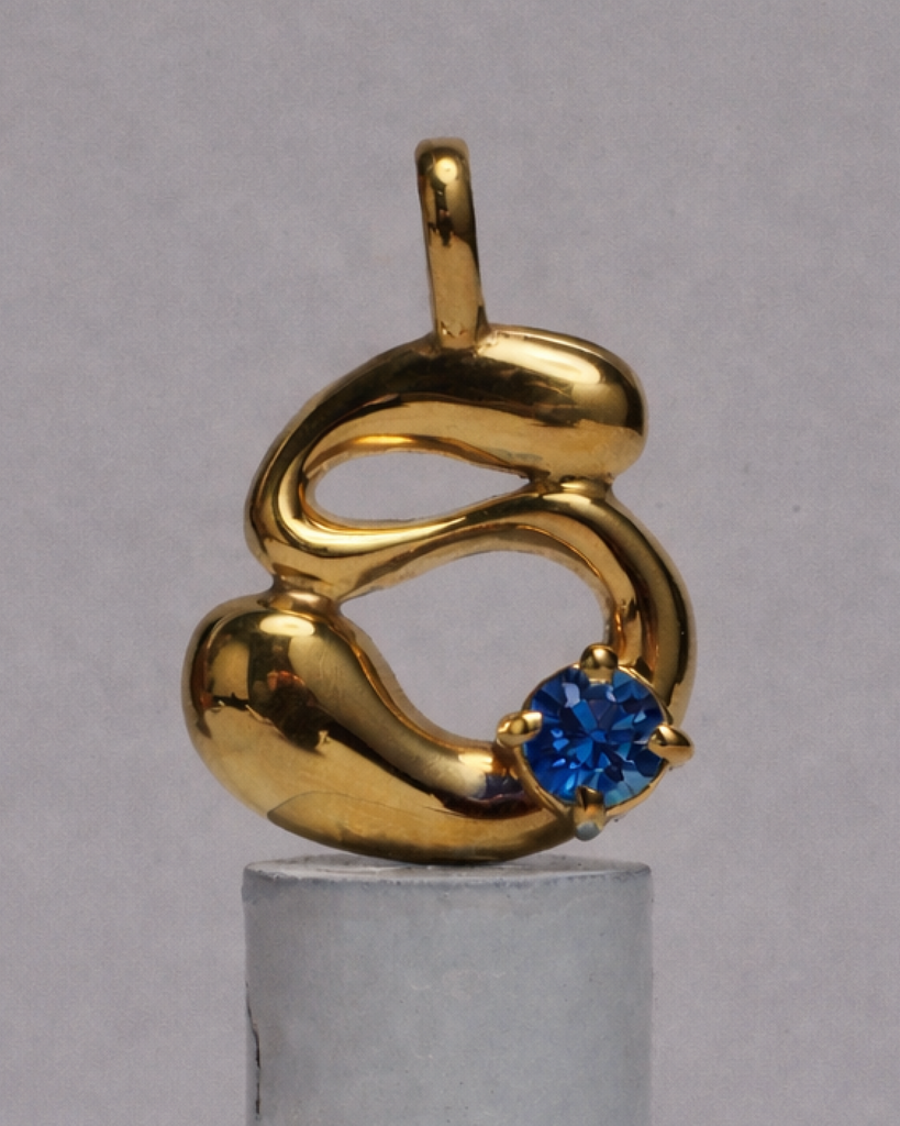 Blue Sapphire Necklace / 18K Gold Vermeil