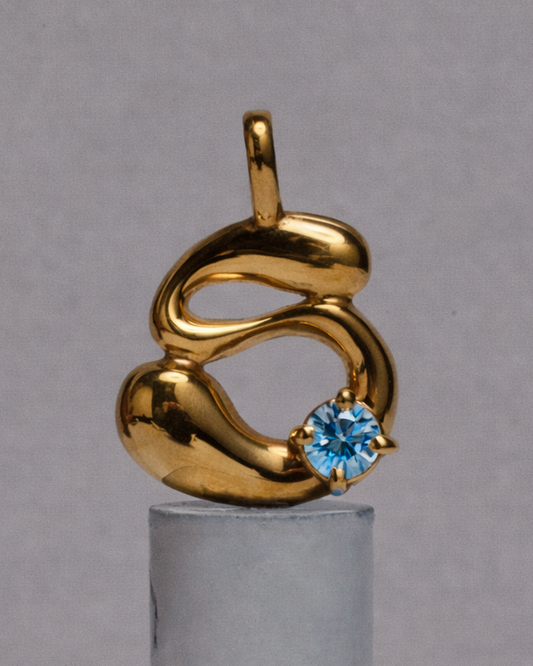 Blue Topaz Necklace / 18K Gold Vermeil