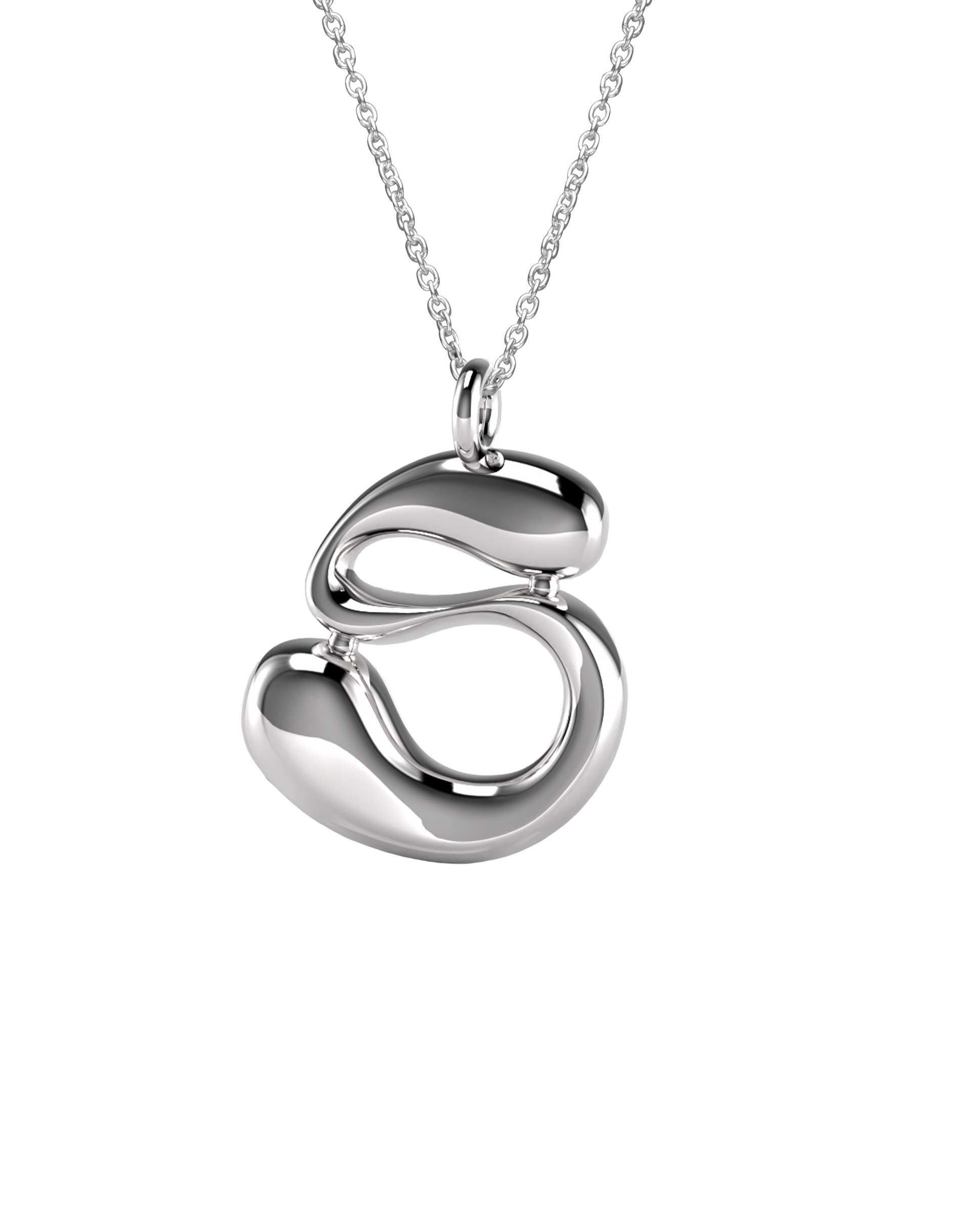 Sculptural Silver Letter Pendant – Say My Name Necklace | STEFF Sculptural Silver Letter Pendant – Say My Name Necklace | STEFF