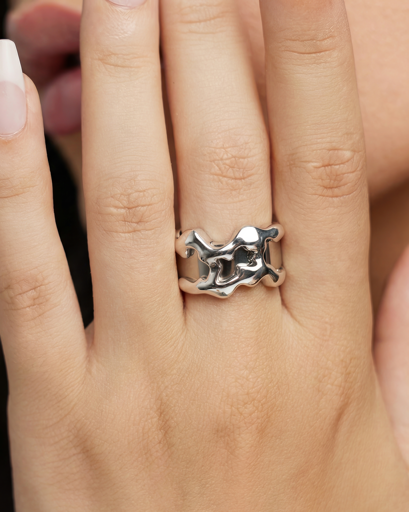 Flow Tech Ring Cover / 14K White Gold