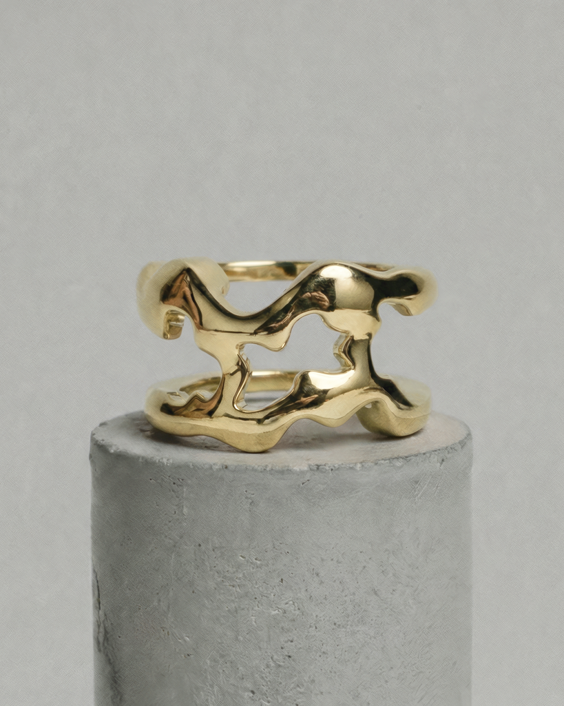 Flow Tech Ring Cover / 14K Yellow Gold