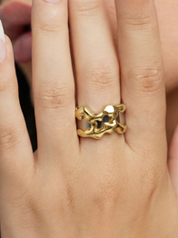 Flow Tech Ring Cover / 14K Yellow Gold