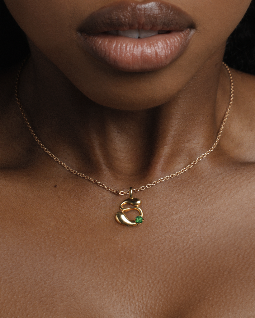 Emerald Necklace / 18K Gold Vermeil