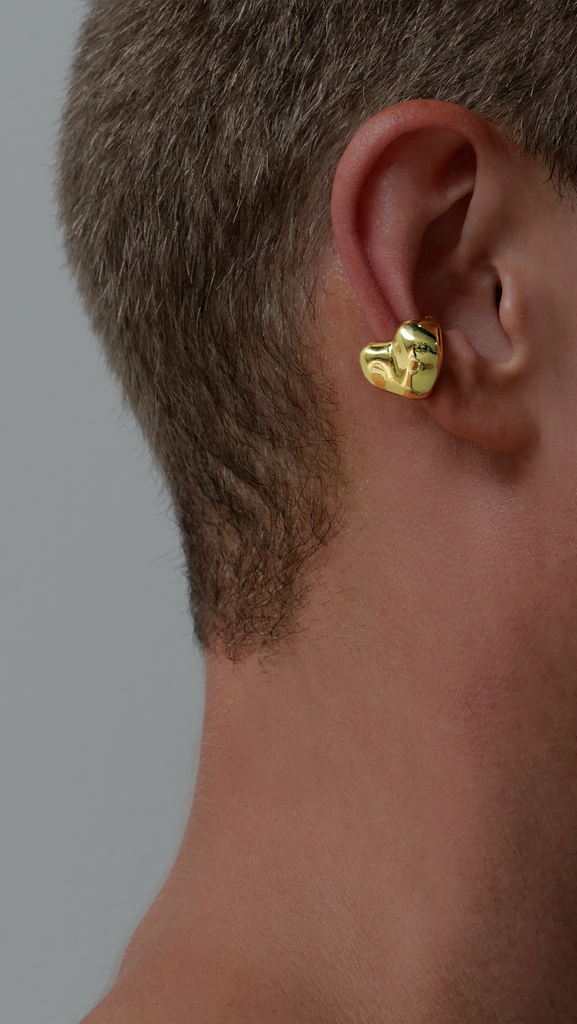 10K Gold Heart Ear Cuff
