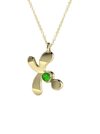 10K Gold Say My Name Necklace W Emerald Gem