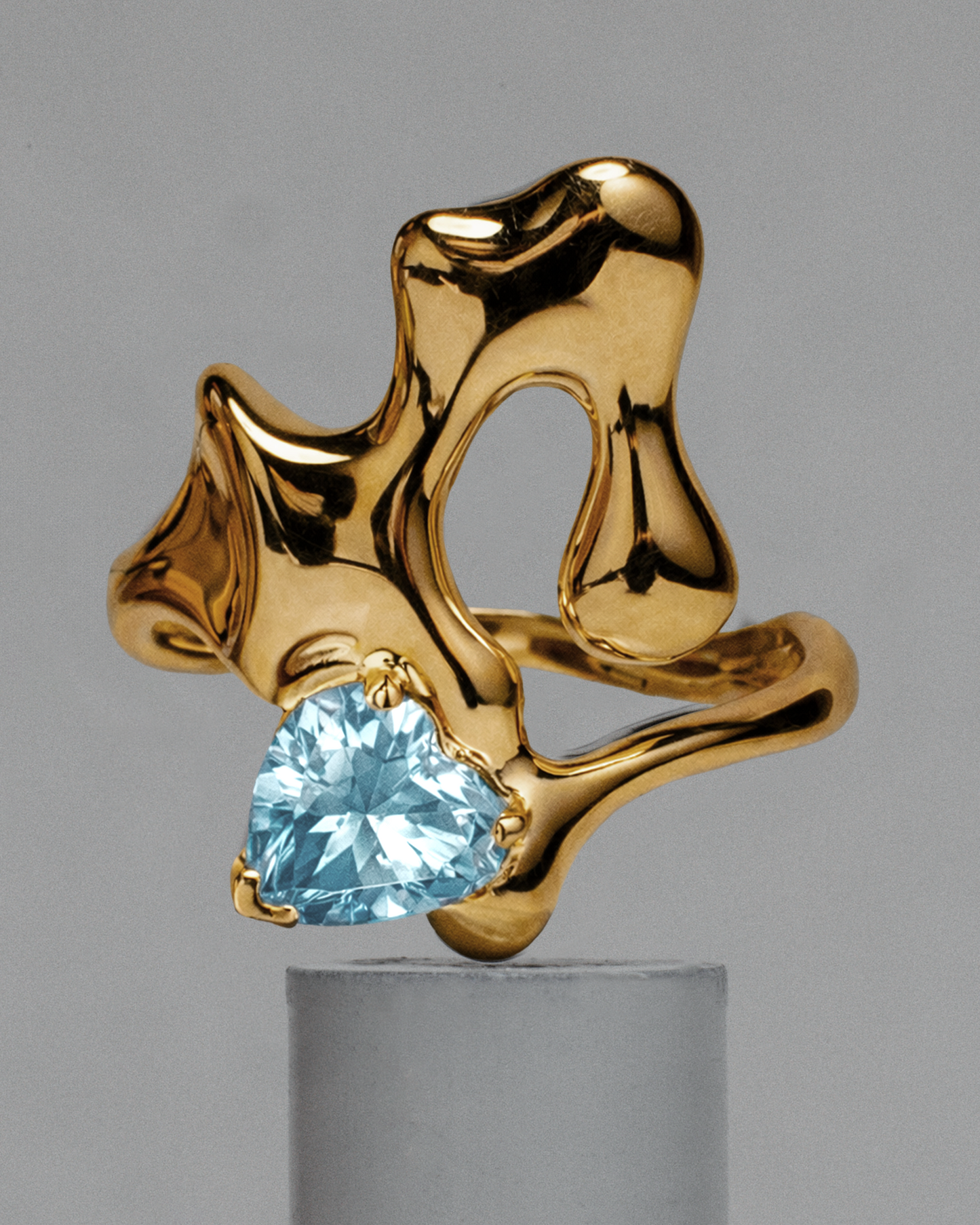 Aquamarine Ring / 18k Gold Vermeil