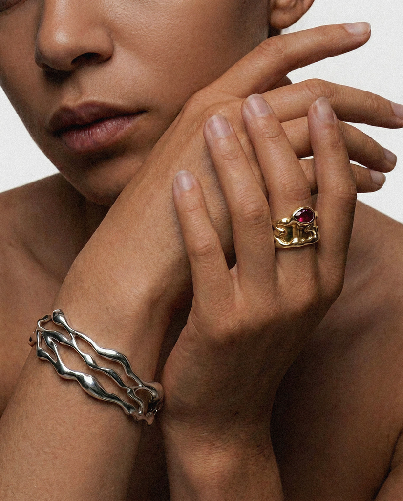 Ruby Teardrop Tech Ring Cover