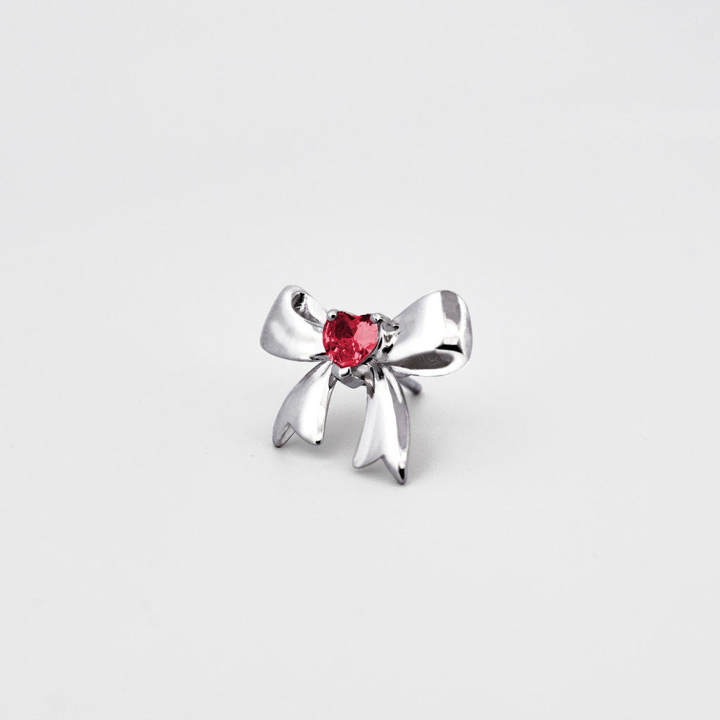 Bow Earring with Gem