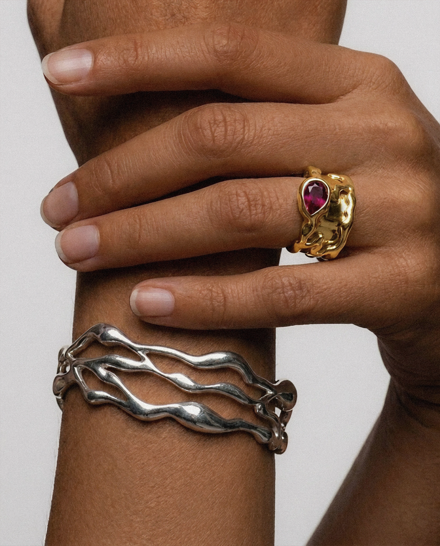 Ruby Teardrop Tech Ring Cover
