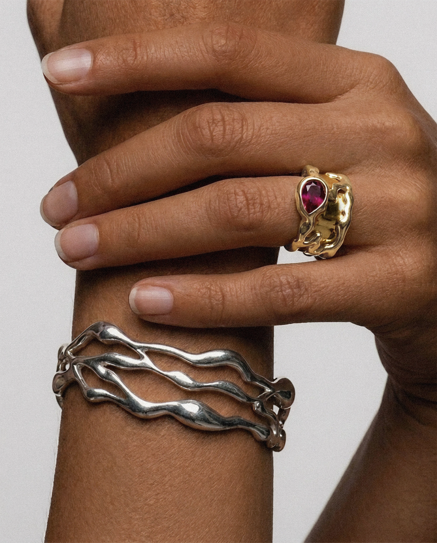 Ruby Teardrop Tech Ring Cover