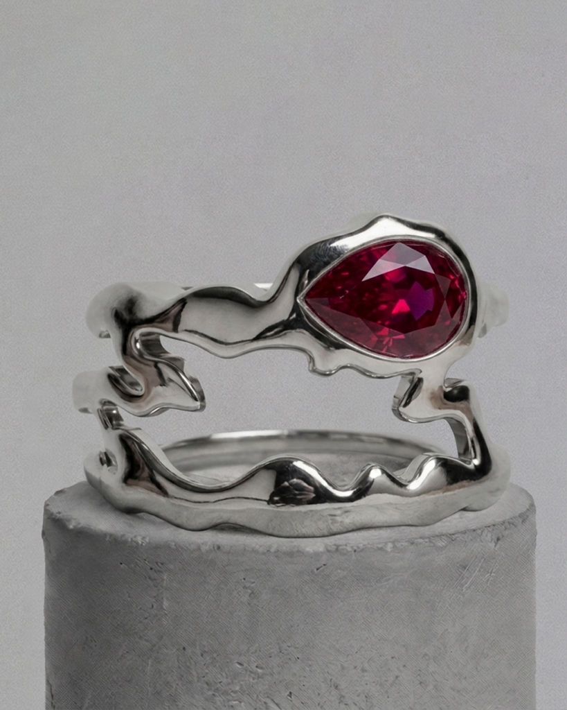 Ruby Teardrop Tech Ring Cover