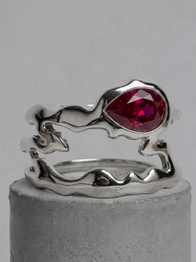 Ruby Teardrop Tech Ring Cover