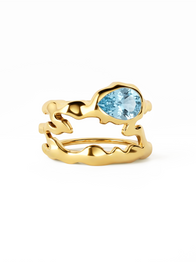 Aquamarine Teardrop Tech Ring Cover