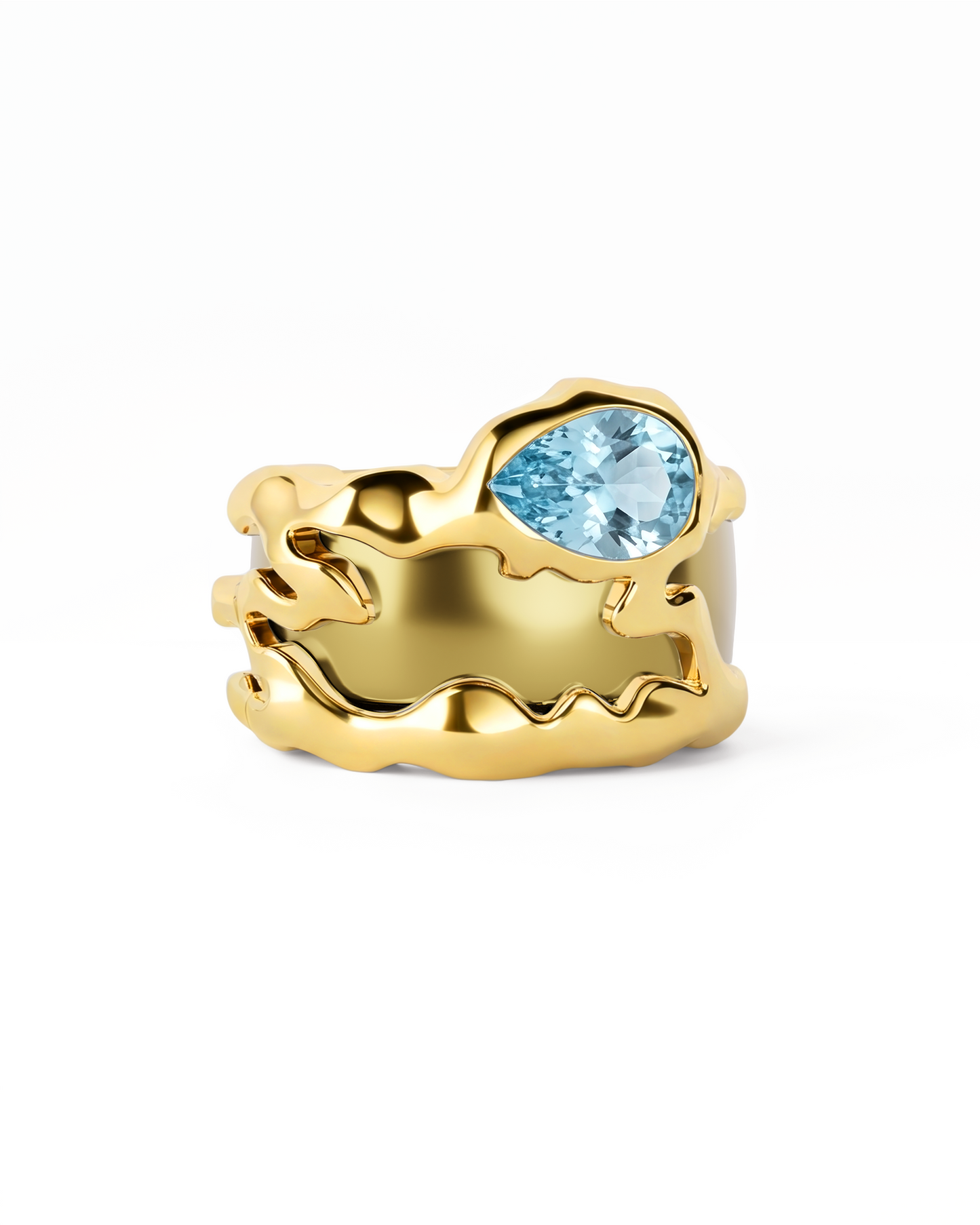Aquamarine Teardrop Tech Ring Cover