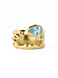 Aquamarine Teardrop Tech Ring Cover