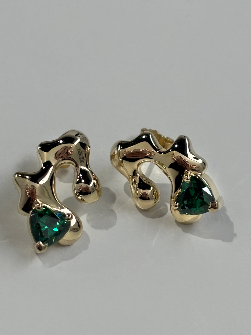 Emerald Puddle Studs
