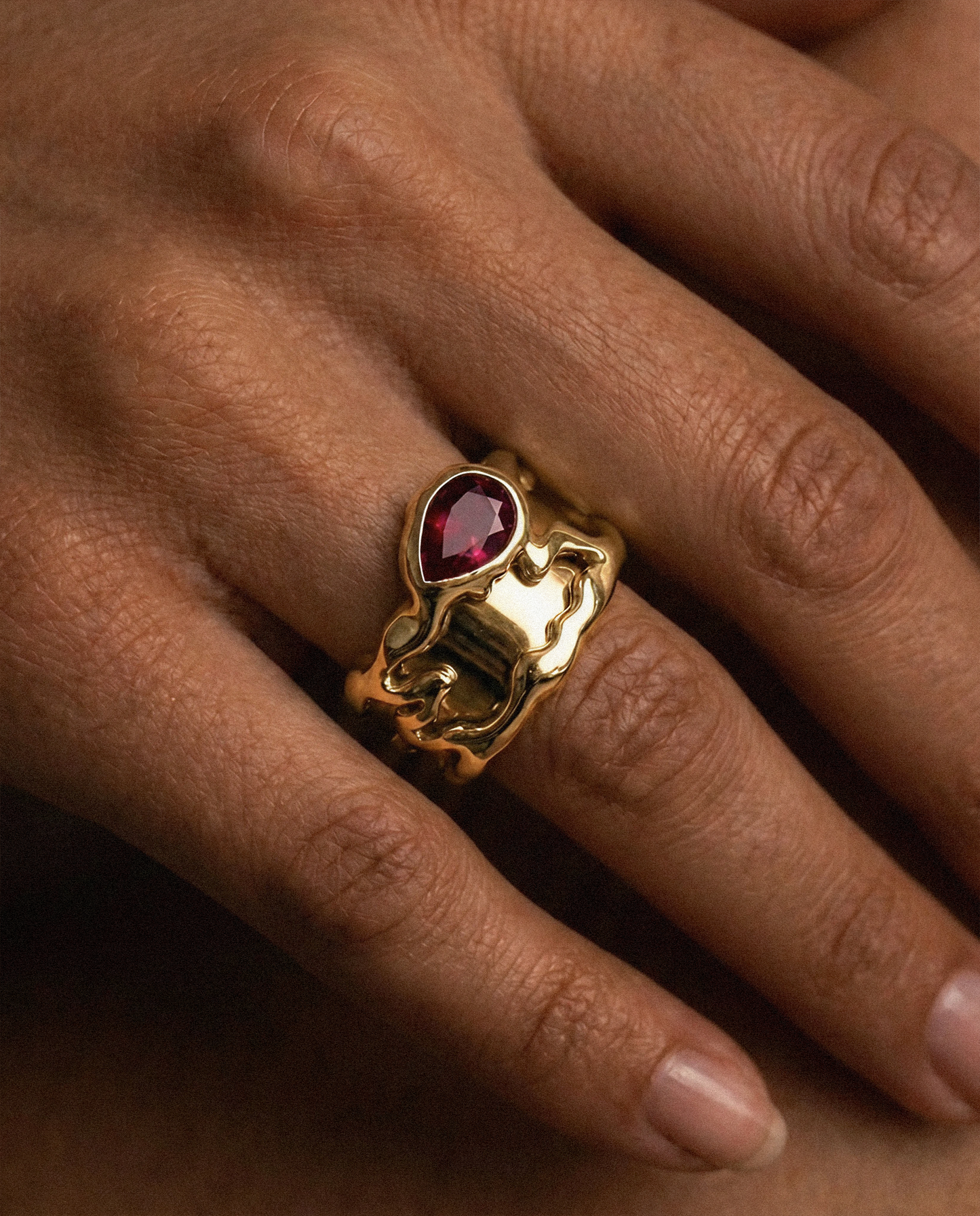 Ruby Teardrop Tech Ring Cover