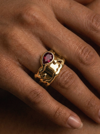 Ruby Teardrop Tech Ring Cover