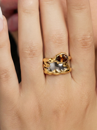 Smoky Quartz Teardrop Tech Ring Cover