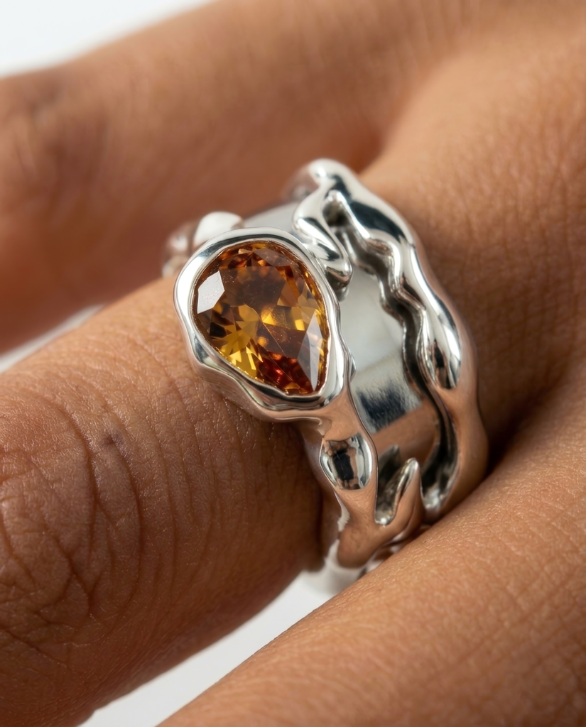 Gen 5 Smoky Quartz Teardrop Tech Ring Cover