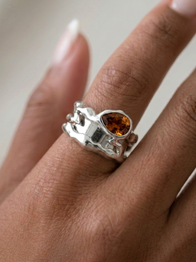 Gen 5 Smoky Quartz Teardrop Tech Ring Cover
